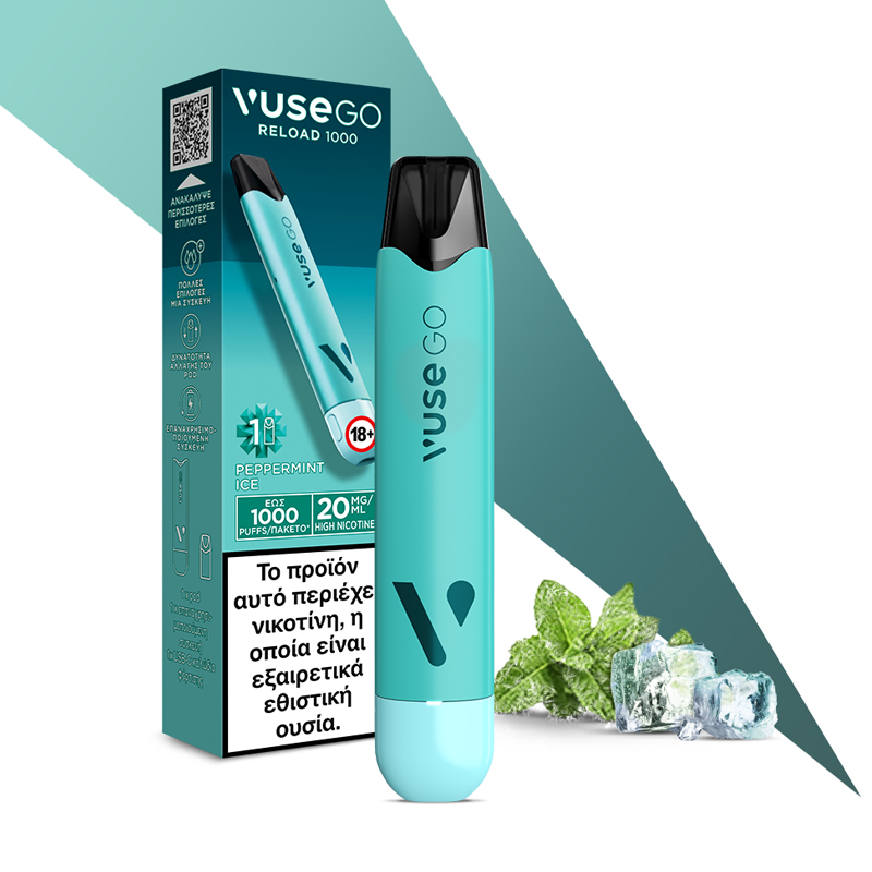 vuse go χωρισ νικοτινη Vuse Go Rdl pen 1k Aqua Peppermint 20mg